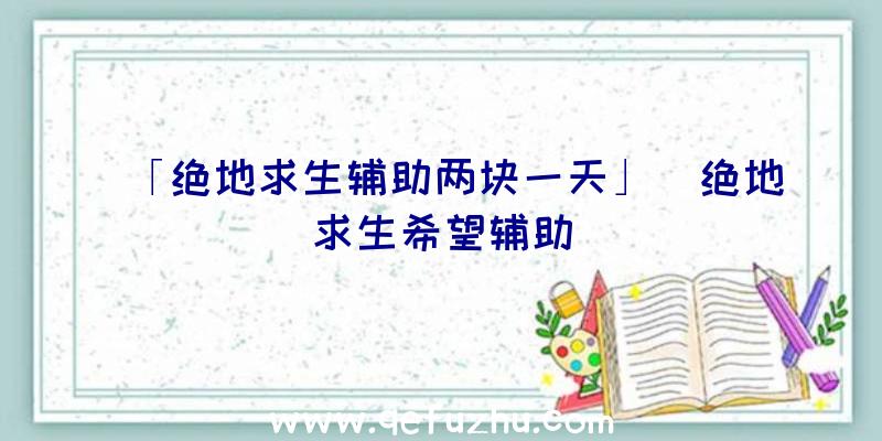 「绝地求生辅助两块一天」|绝地求生希望辅助